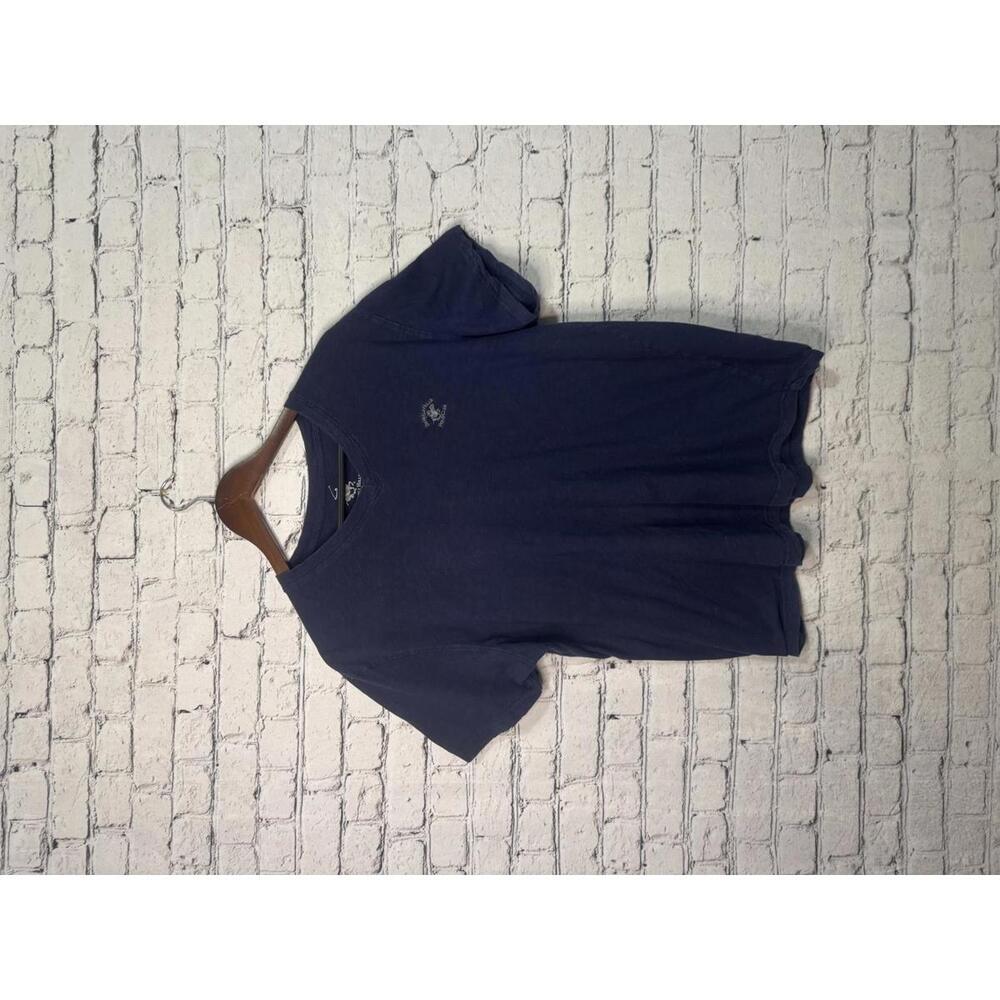 Beverly Hills Polo Club Navy Blue V-Neck T-Shirt Medium